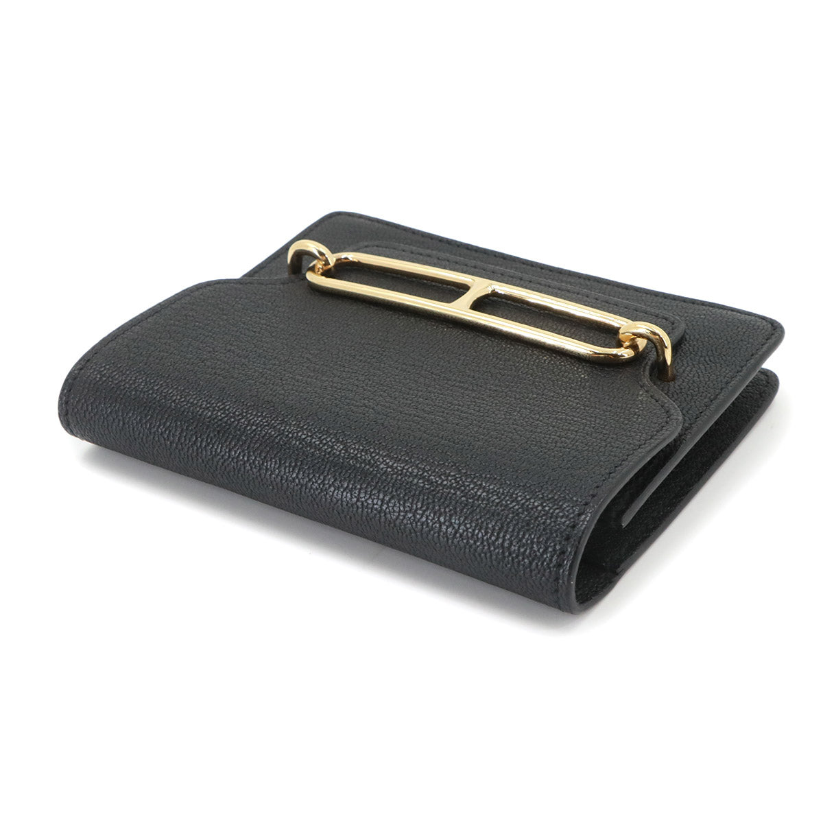 Roulis Slim Wallet Chevre Black U Purse