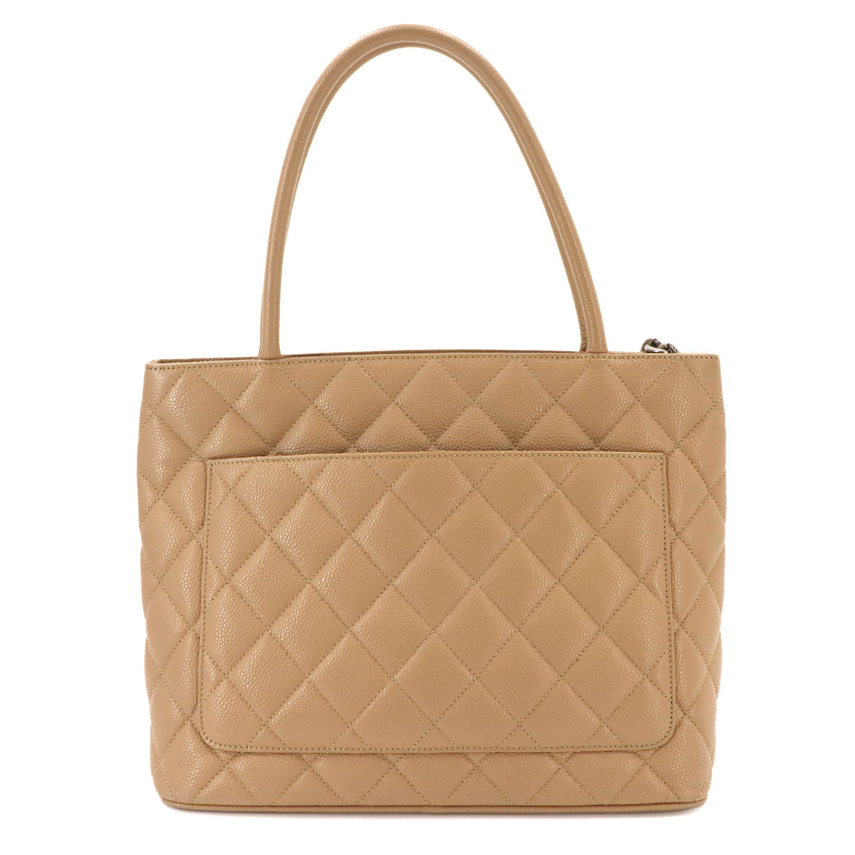 Medallion Tote Bag Leather Beige A01804 Coco Logos