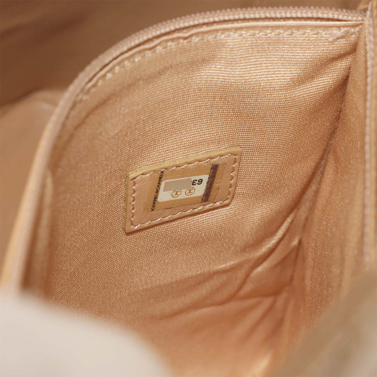 Medallion Tote Bag Leather Beige A01804 Coco Logos