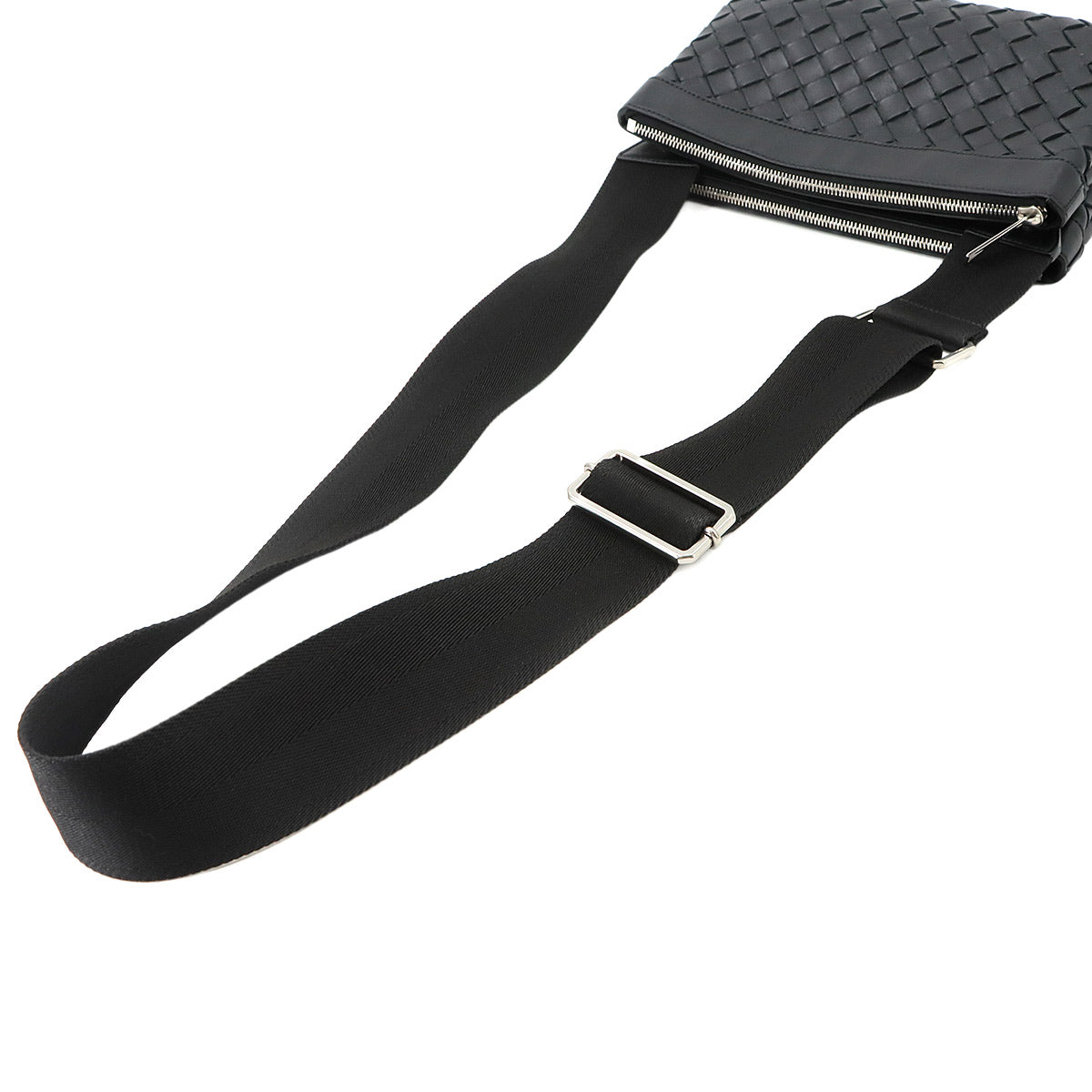 Intrecciato Duo Shoulder Bag Leather Black 651938