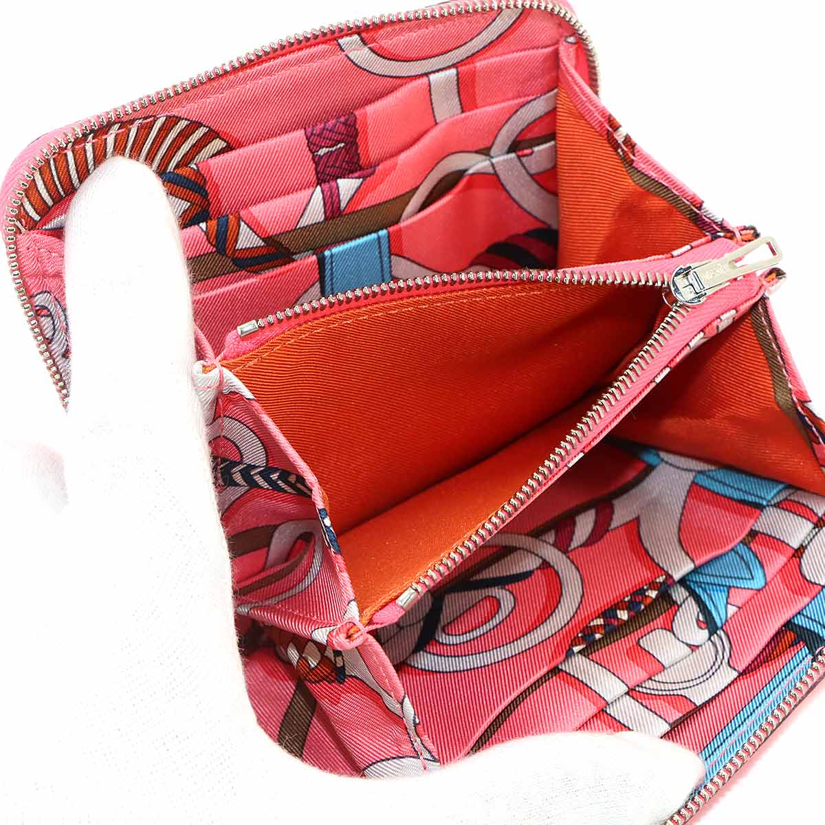 Azapp Silk'In Compact Coin Case Purse Epsom Barenia Rose azalee