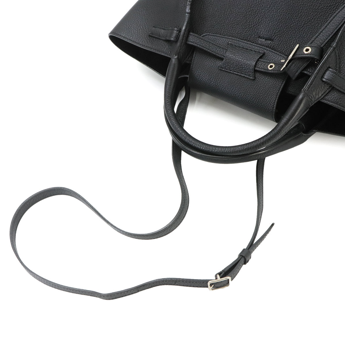 Big Bag Small With Longstrap Hand Shoulder Bag Leather Black