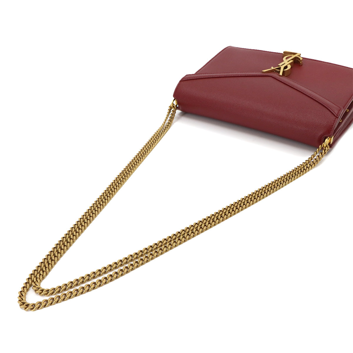 Cassandre Envelope Chain Shoulder Bag Leather Red 532750