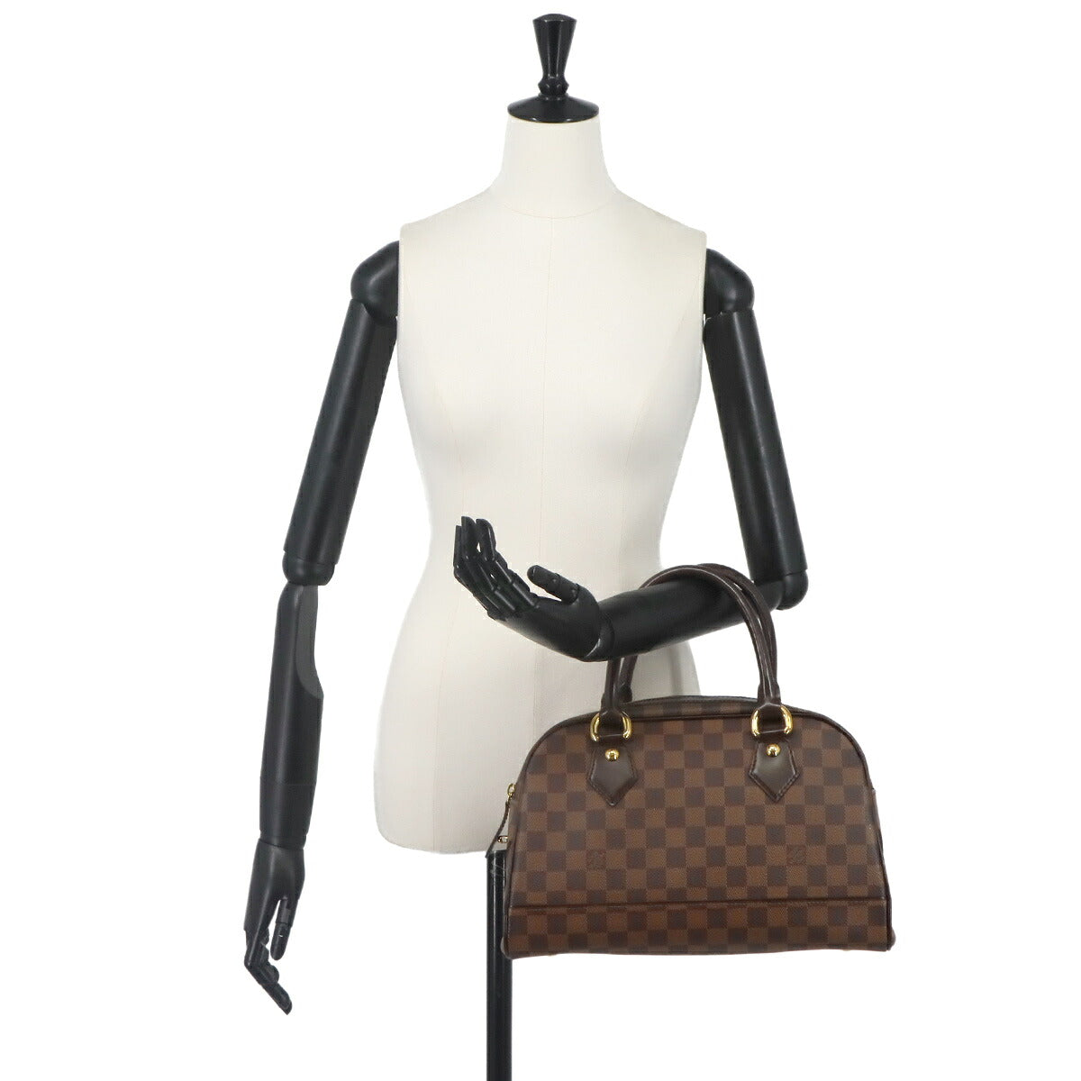 Damier Duomo Hand Bag Ebene Brown N60008 Purse