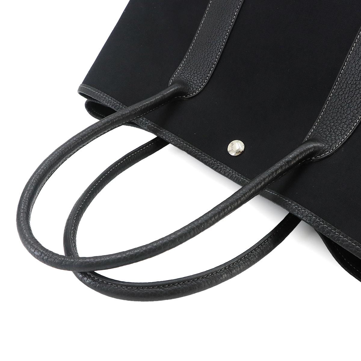 Garden Party PM Tote Bag Toile Officier Leather Black