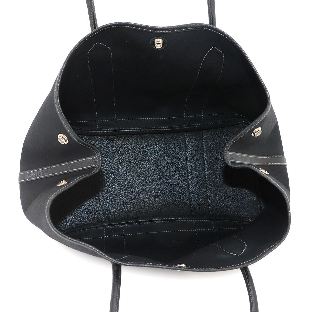 Garden Party PM Tote Bag Toile Officier Leather Black