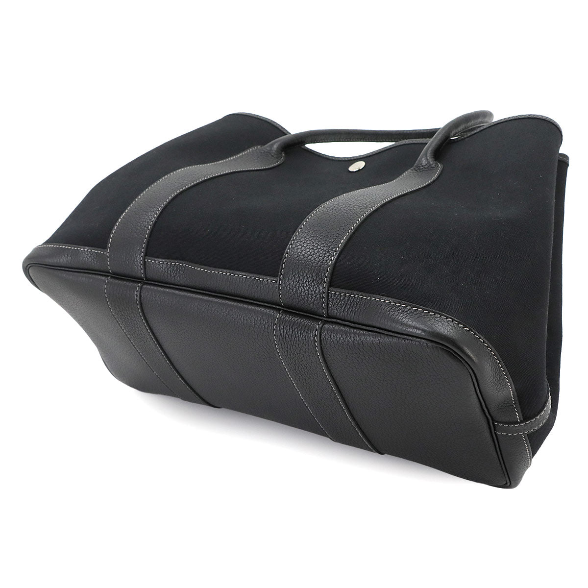 Garden Party PM Tote Bag Toile Officier Leather Black