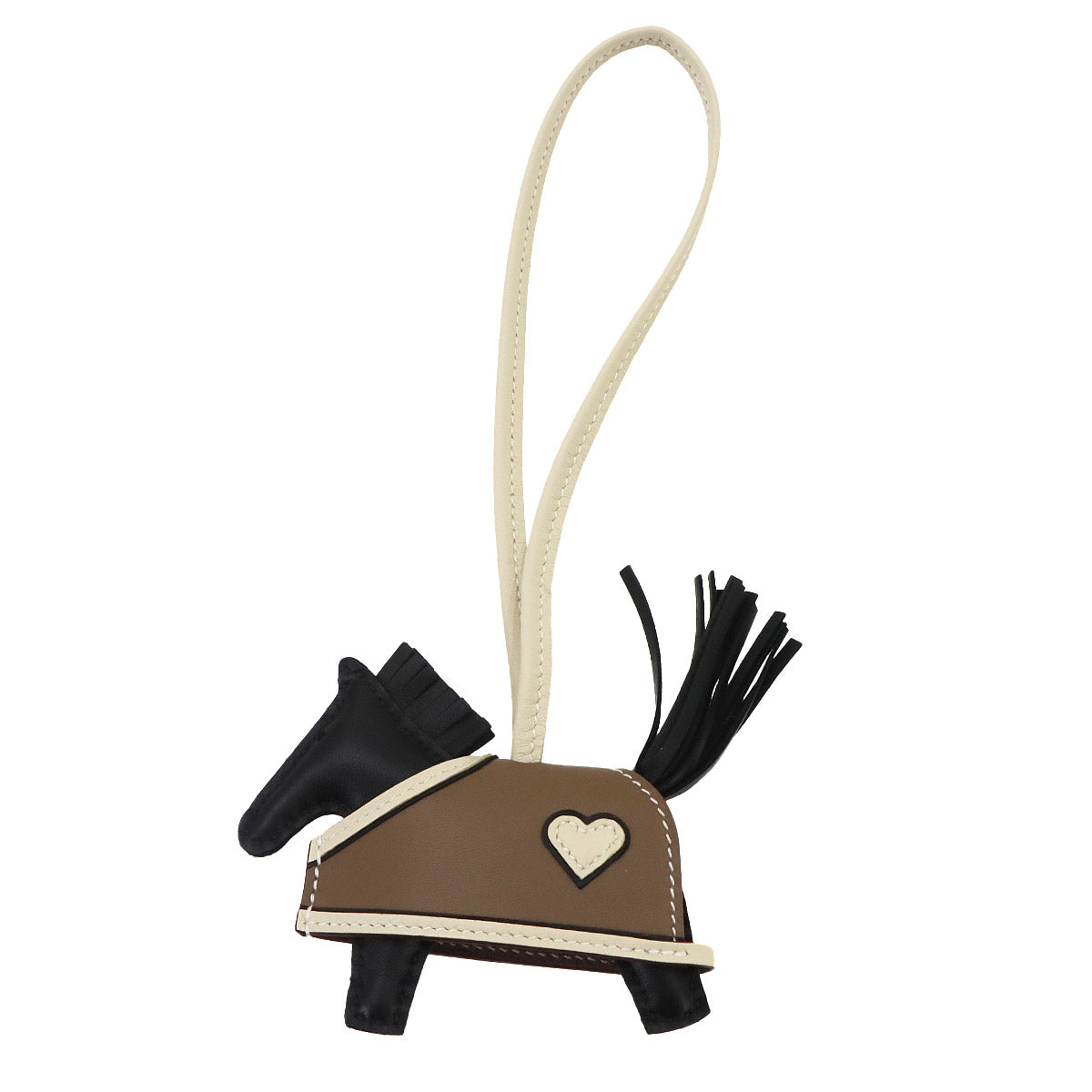 Rodeo Robeo Coeur PM Bag Charm Agneau Milo Black