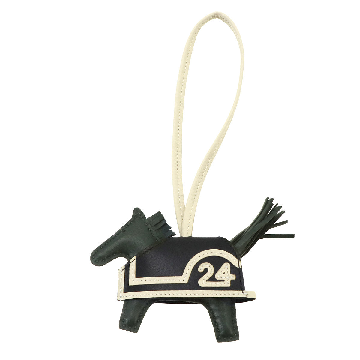 Rodeo Robeo Coeur PM Bag Charm Agneau Milo Vert Mangrove Black