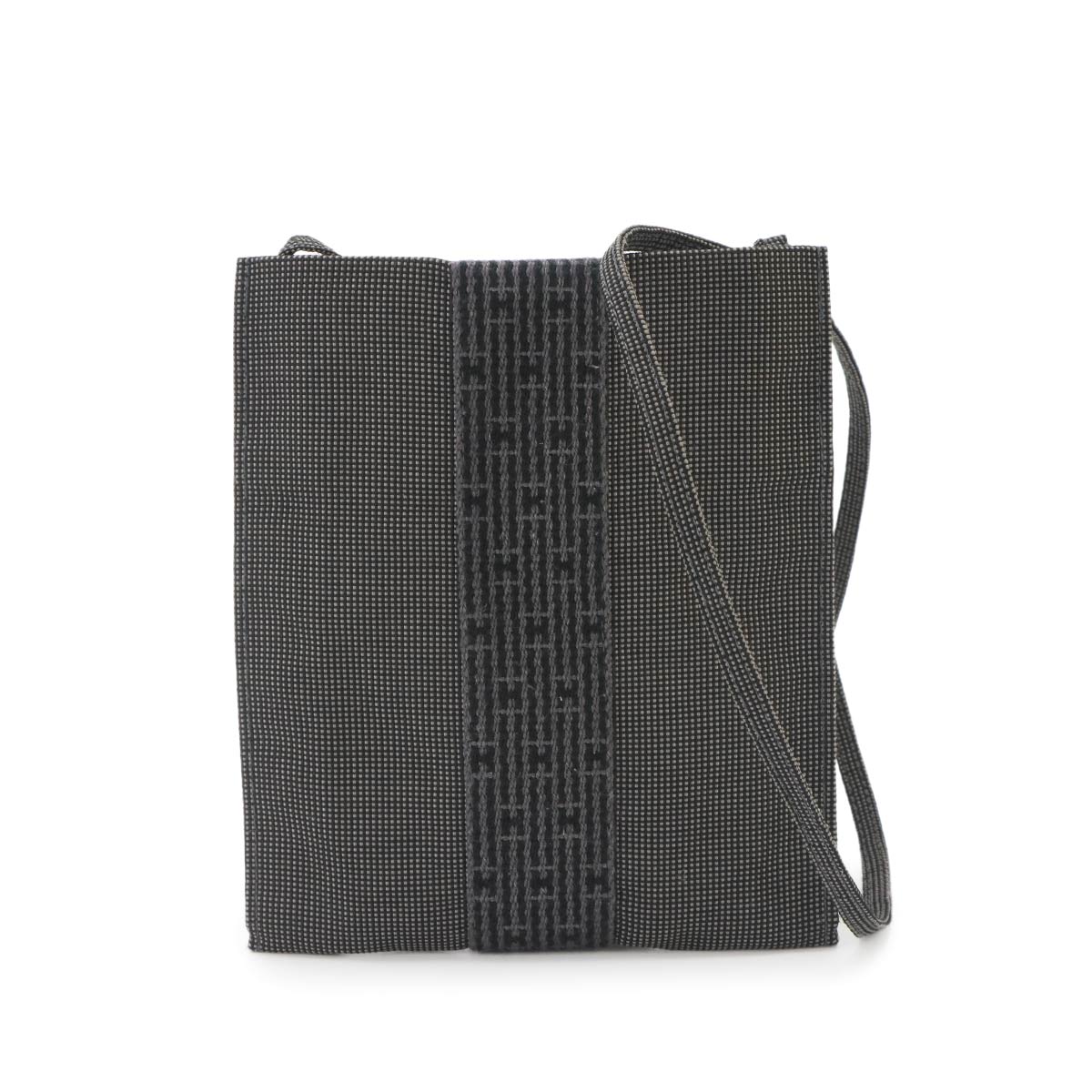 Herline Pochette Shoulder Bag Canvas Gray Purse