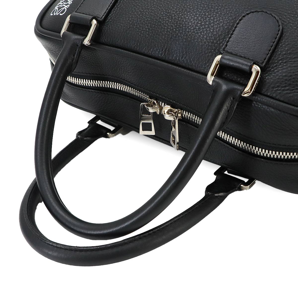 Amazona 75 Large Hand Bag Leather Black Purse