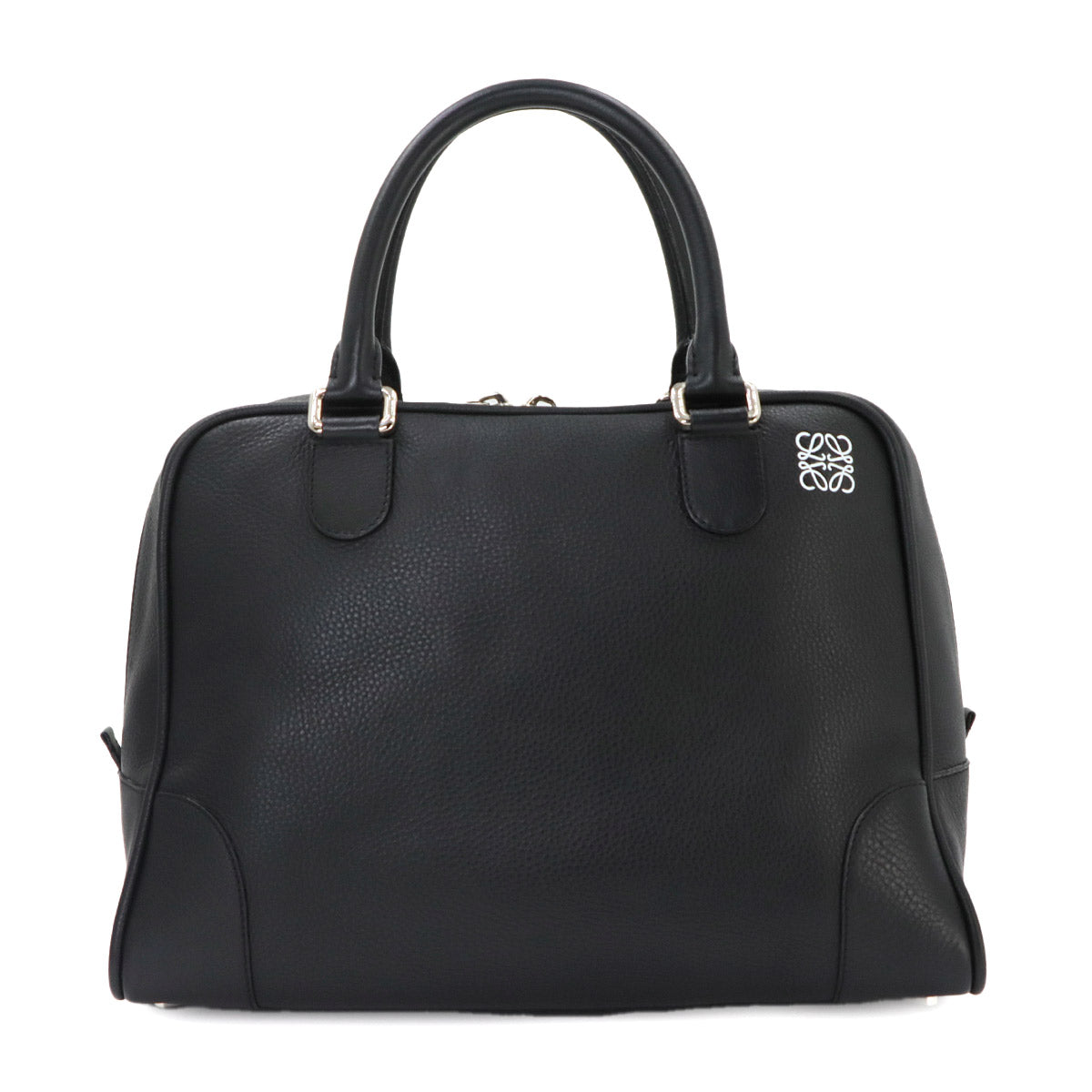 Amazona 75 Large Hand Bag Leather Black Purse