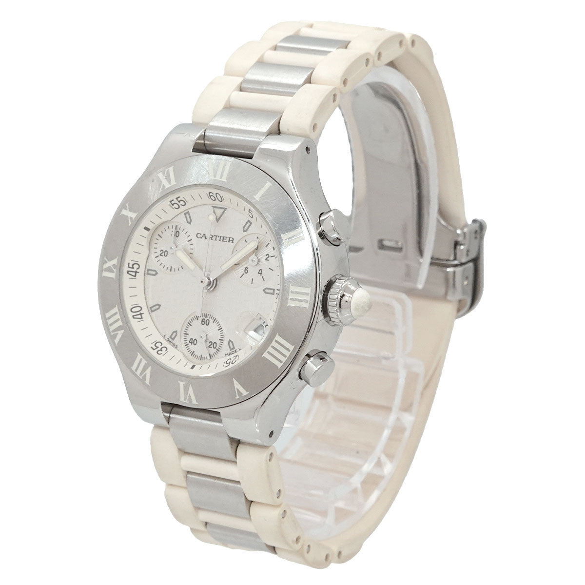 Must 21 Chronoscaph W10197U2 Quartz White Dial Ladies Watch