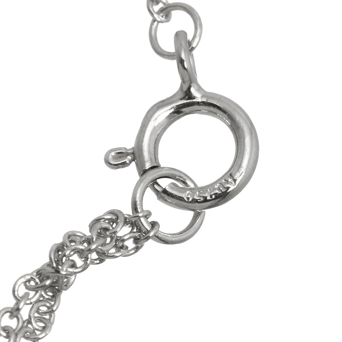 T Circle Turquoise Diamond Necklace 18K White Gold 750