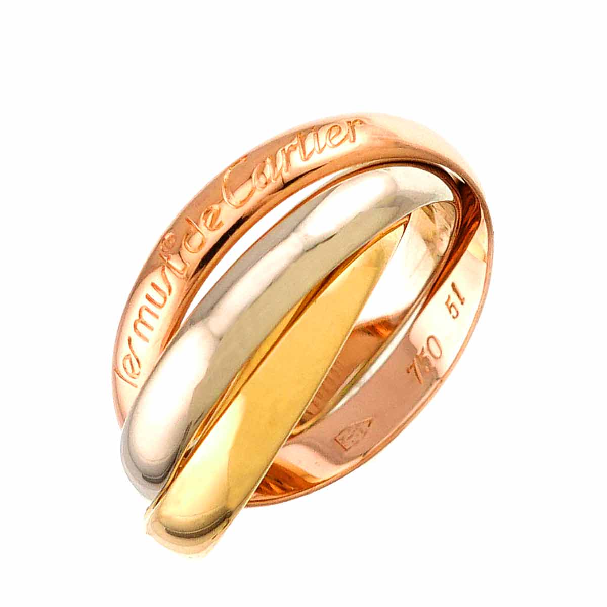 Trinity MM Ring 18K YG WG PG 750 Size51 5.5-5.75(US)