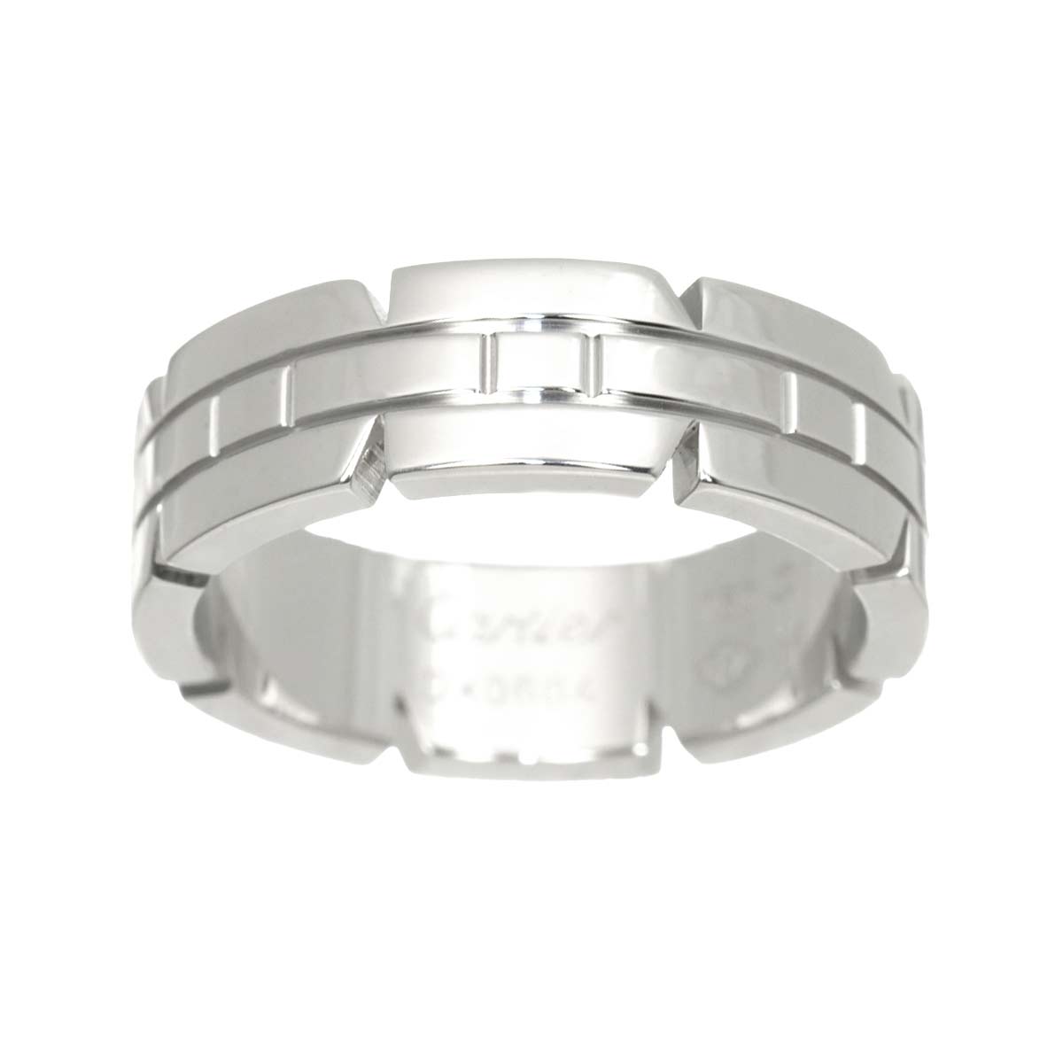 Tank Ring 18K White Gold 750 size54 6.25-6.5(US)