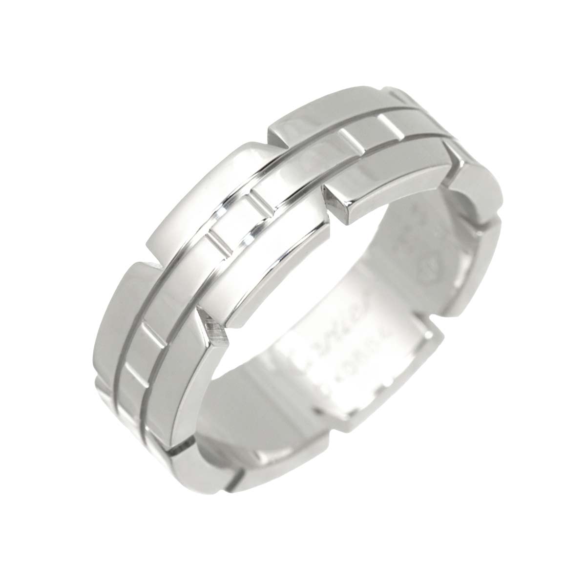 Tank Ring 18K White Gold 750 size54 6.25-6.5(US)