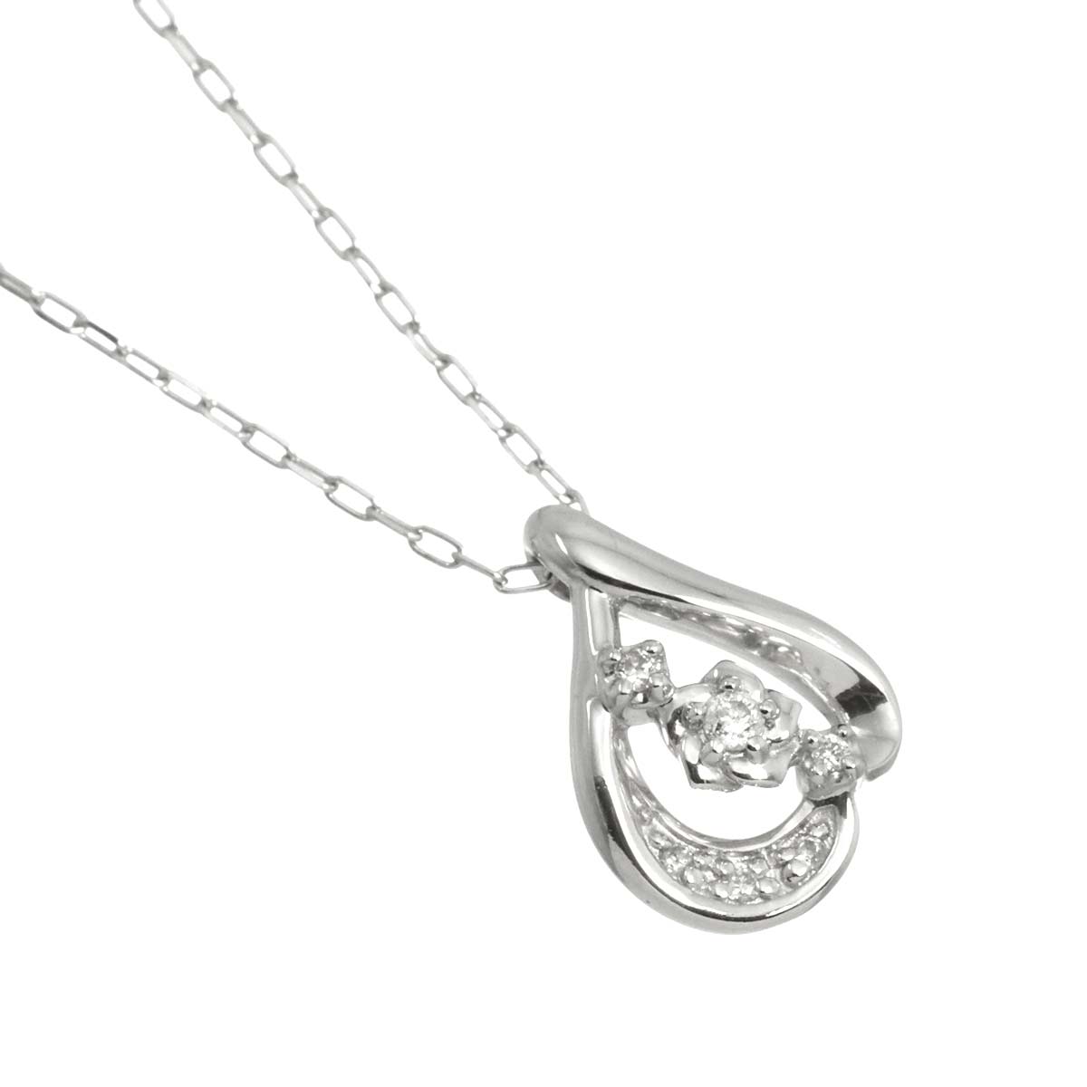 Diamond Necklace 18K White Gold 750