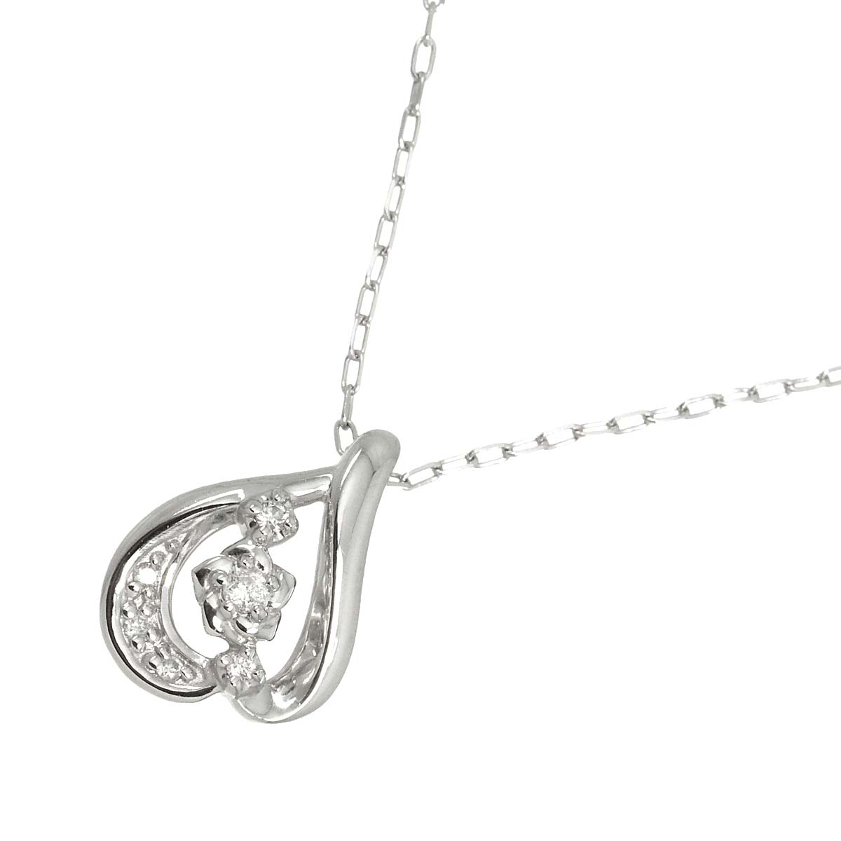 Diamond Necklace 18K White Gold 750