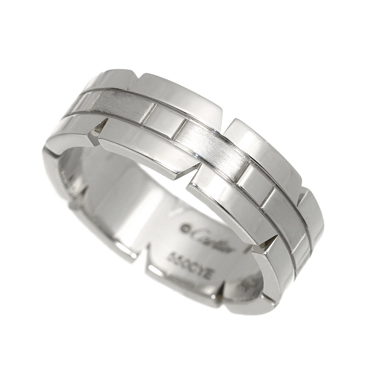 Tank Ring 18K White Gold 750 size60 8.75-9(US)