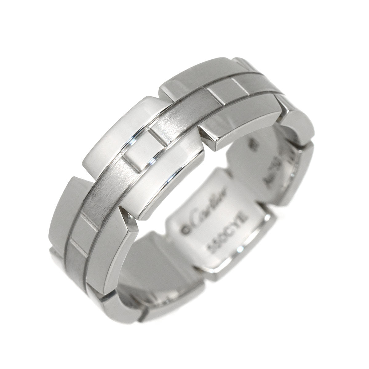 Tank Ring 18K White Gold 750 size60 8.75-9(US)