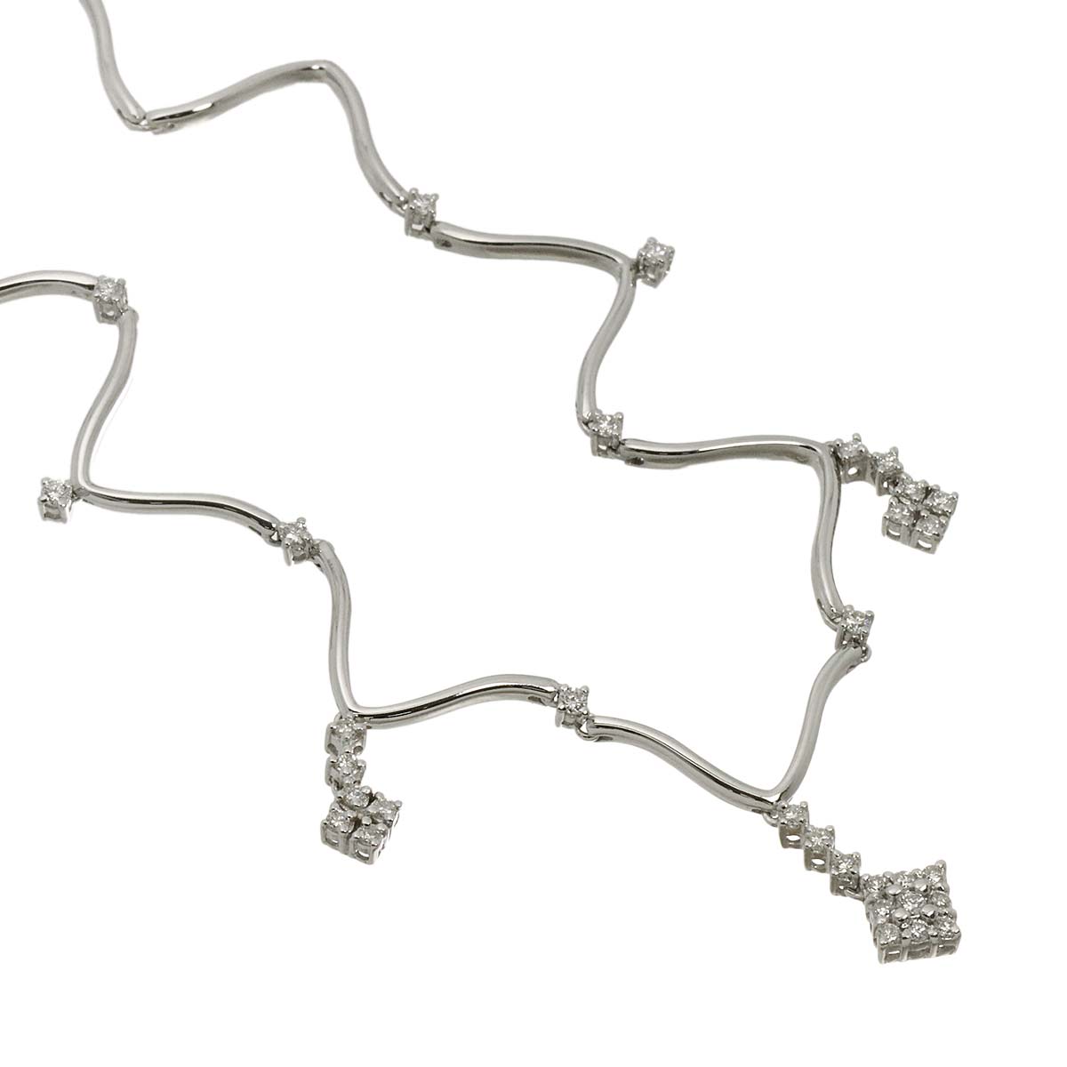 Diamond Necklace 18K WG White Gold 750