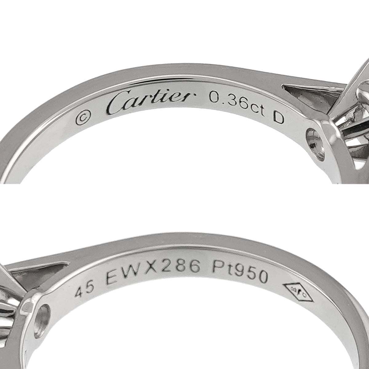 Diamond 0.36ct H/VVS1/3EX Ring Platinum Size45 3.25(US)