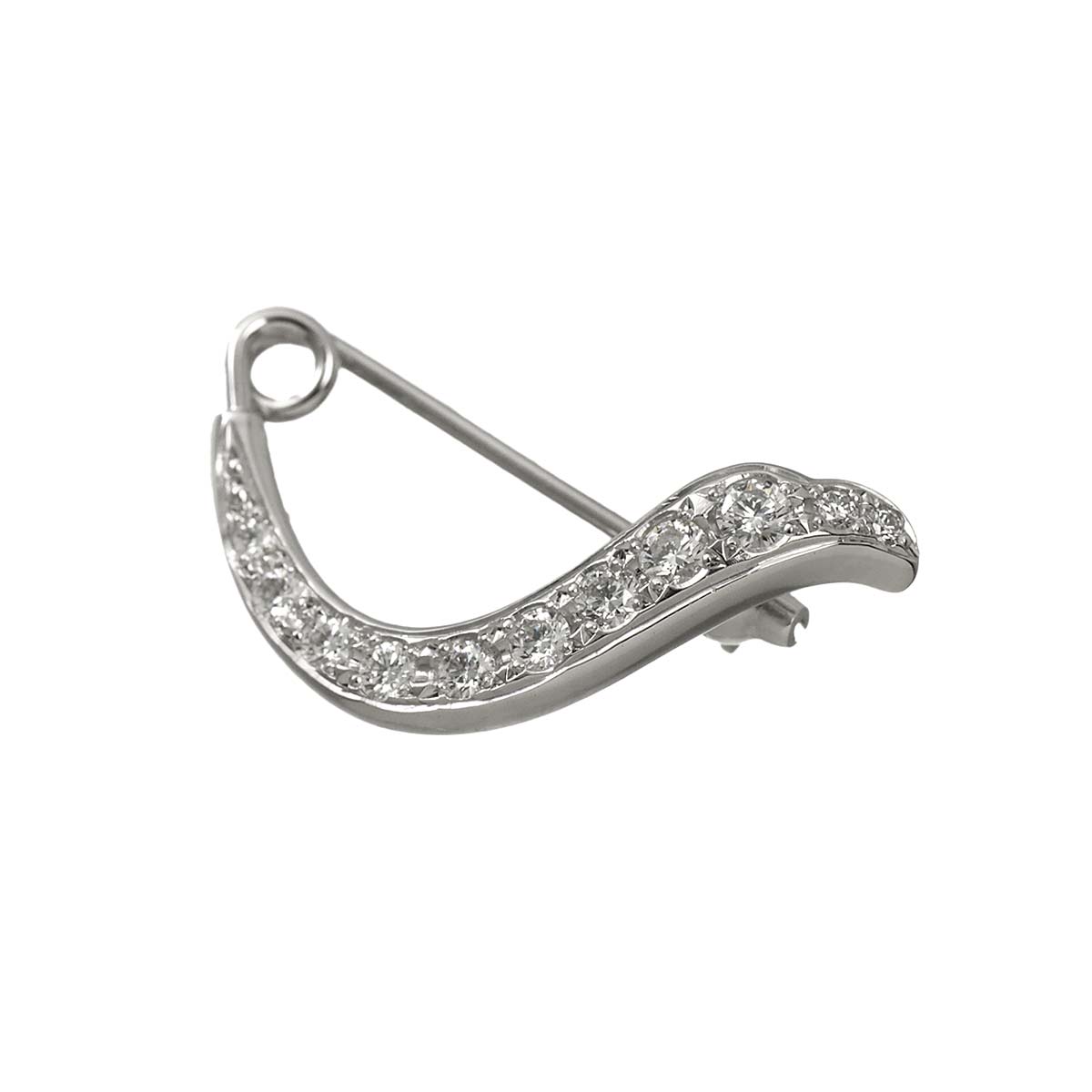 Diamond Brooch 18K White Gold 750