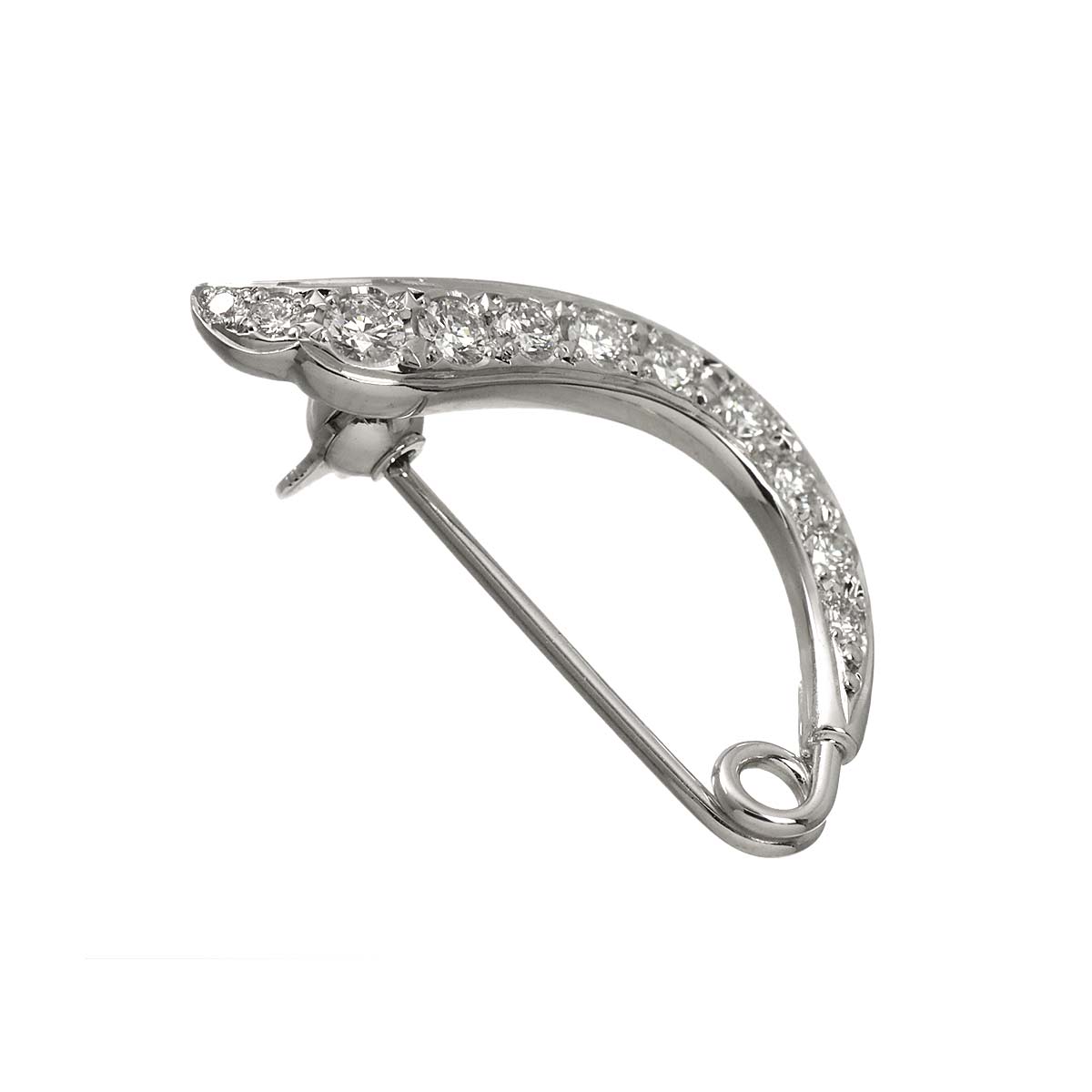 Diamond Brooch 18K White Gold 750
