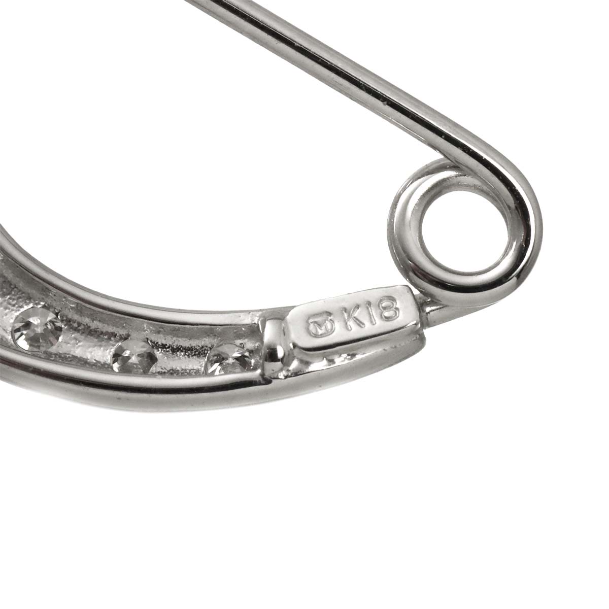 Diamond Brooch 18K White Gold 750