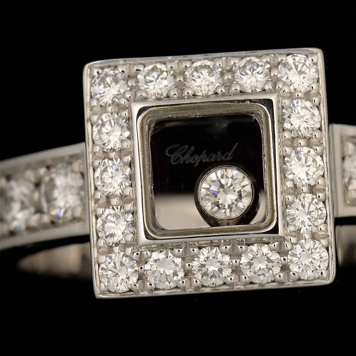Happy Diamond Ring 18K White Gold 750 Size7.25(US)