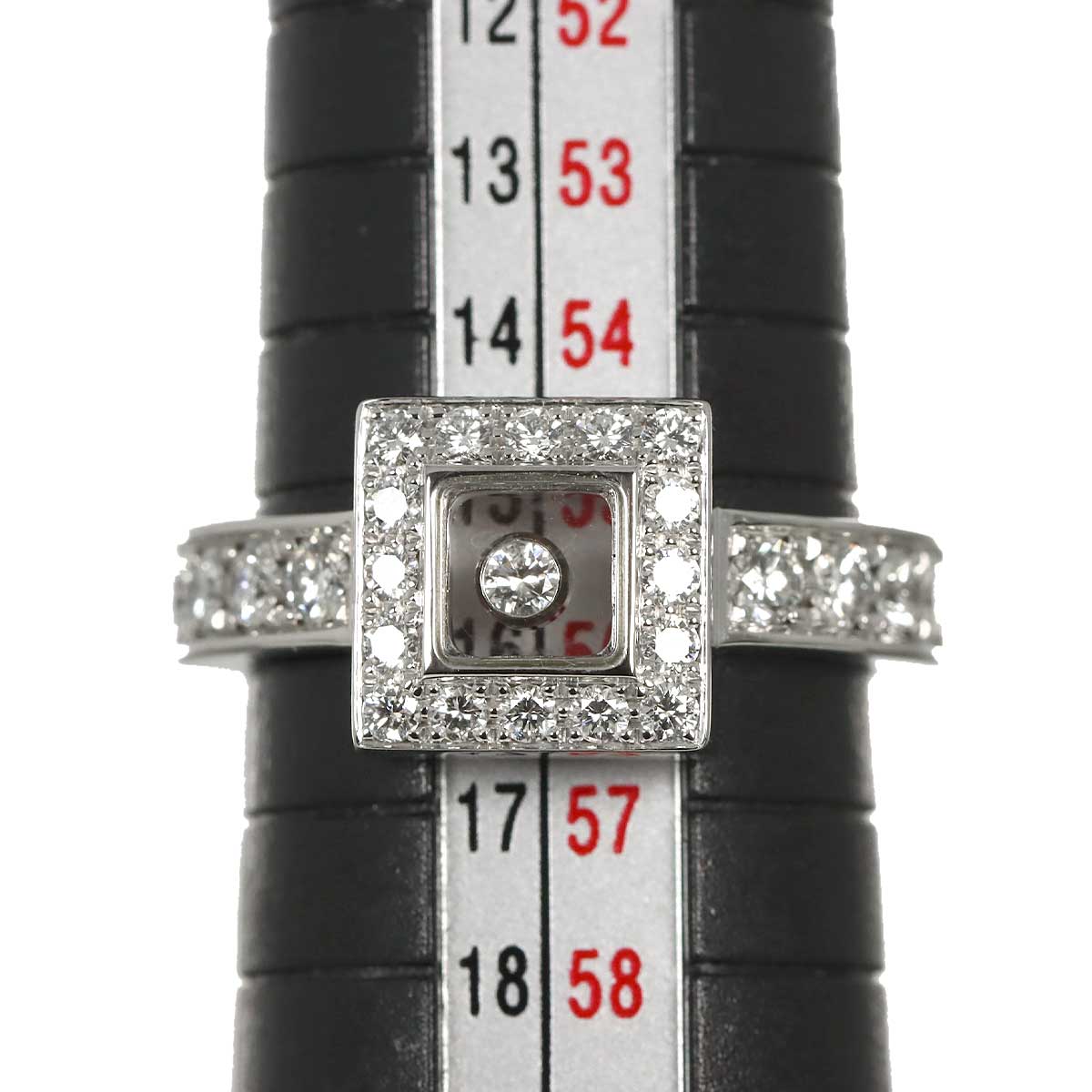 Happy Diamond Ring 18K White Gold 750 Size7.25(US)