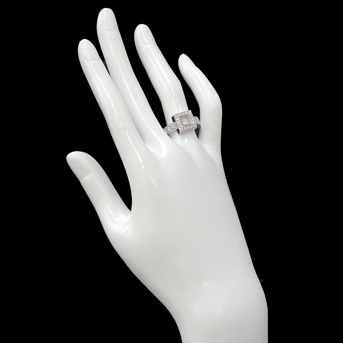 Happy Diamond Ring 18K White Gold 750 Size7.25(US)