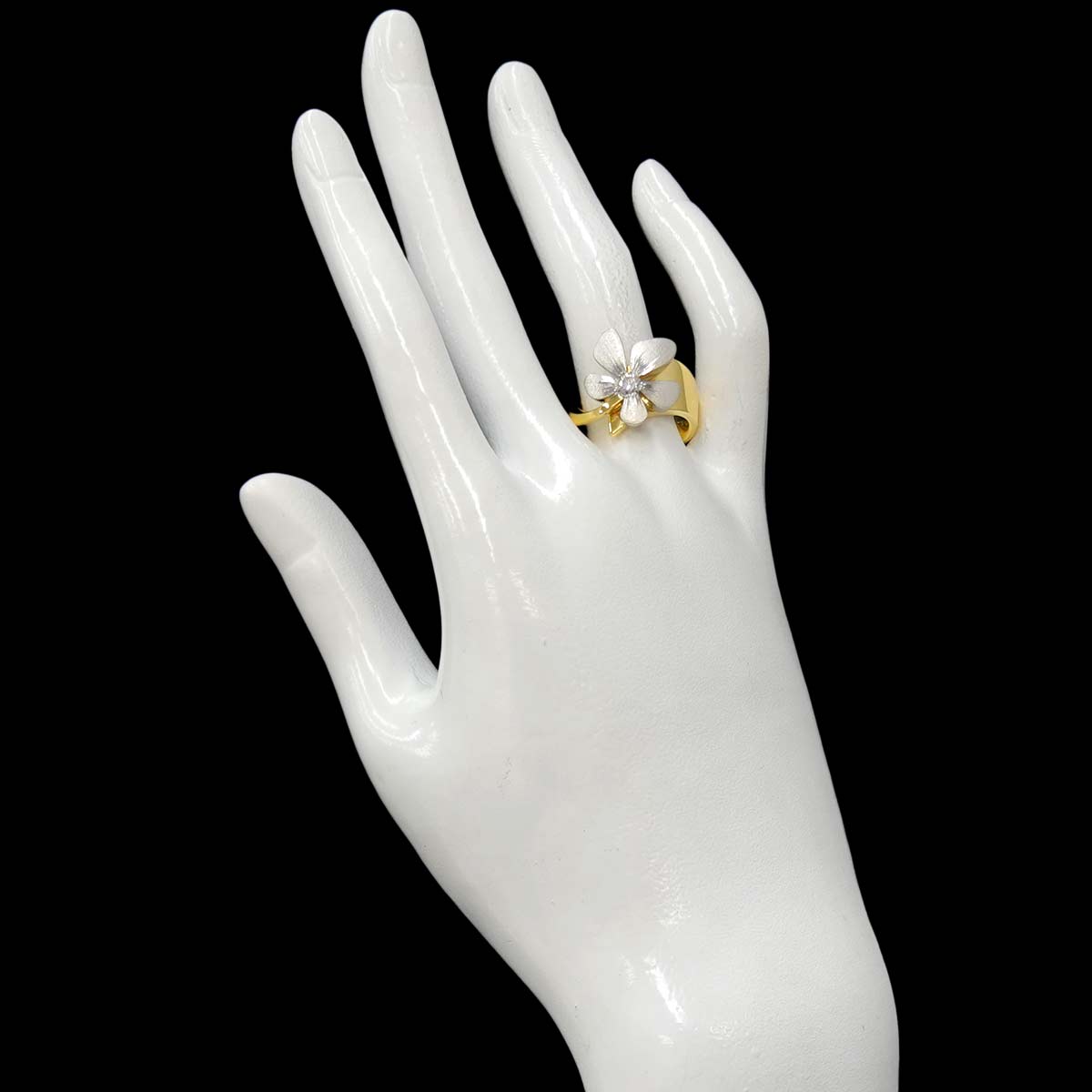 Diamond 0.19ct ring Pt 18K YG 750 6.25-6.5(US)