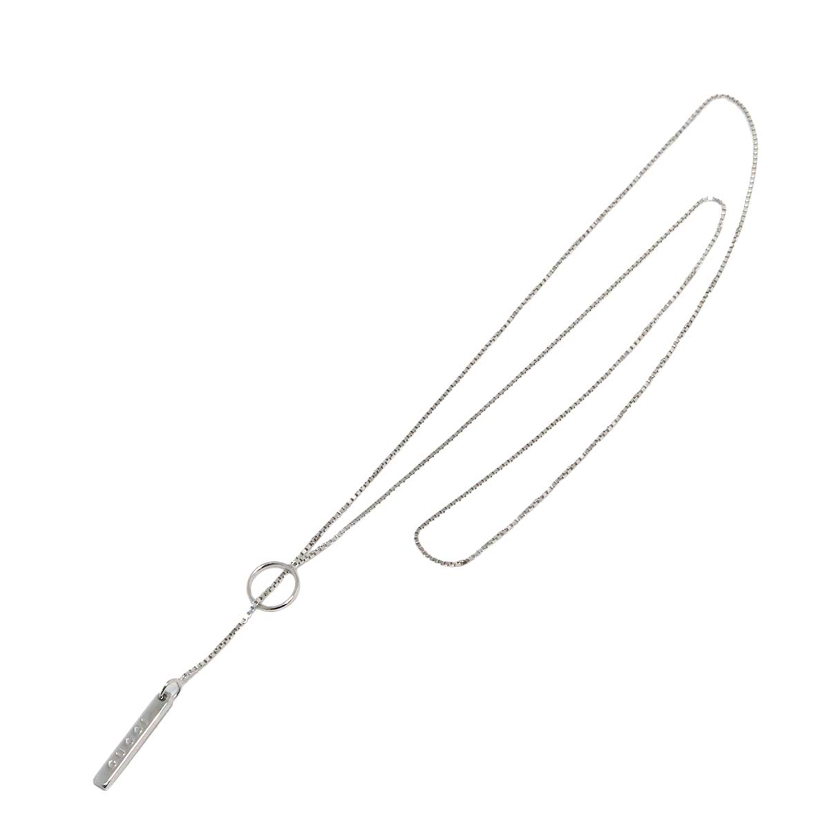Lariat Necklace 18K White Gold 750