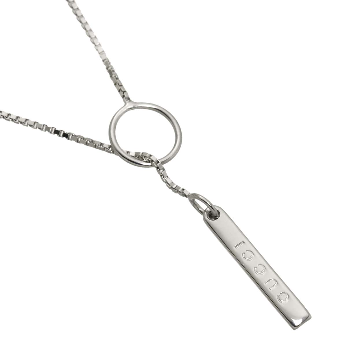 Lariat Necklace 18K White Gold 750