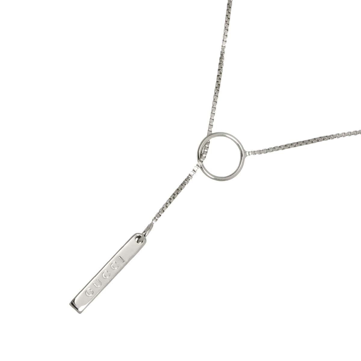 Lariat Necklace 18K White Gold 750