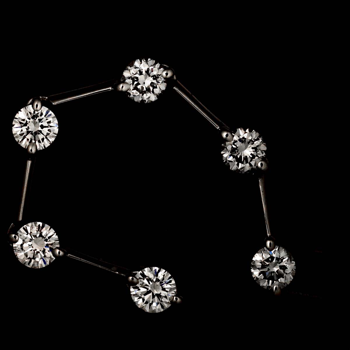 Diamond 1.00ct Earrings Pierced 18K K18 WG 750