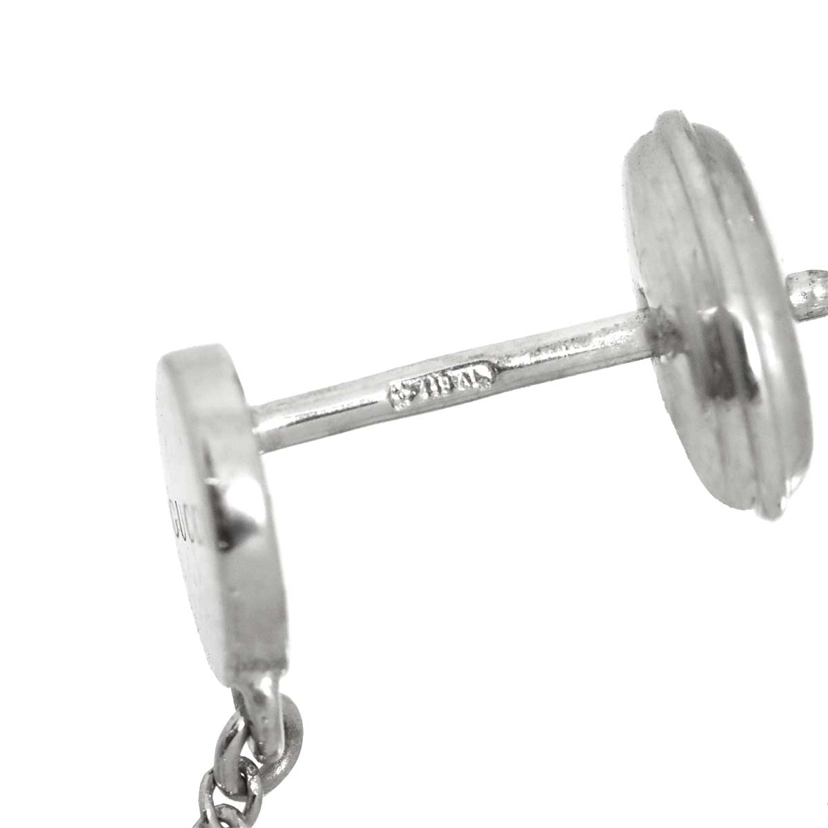 Logo Earrings Pierced 18K White Gold 750