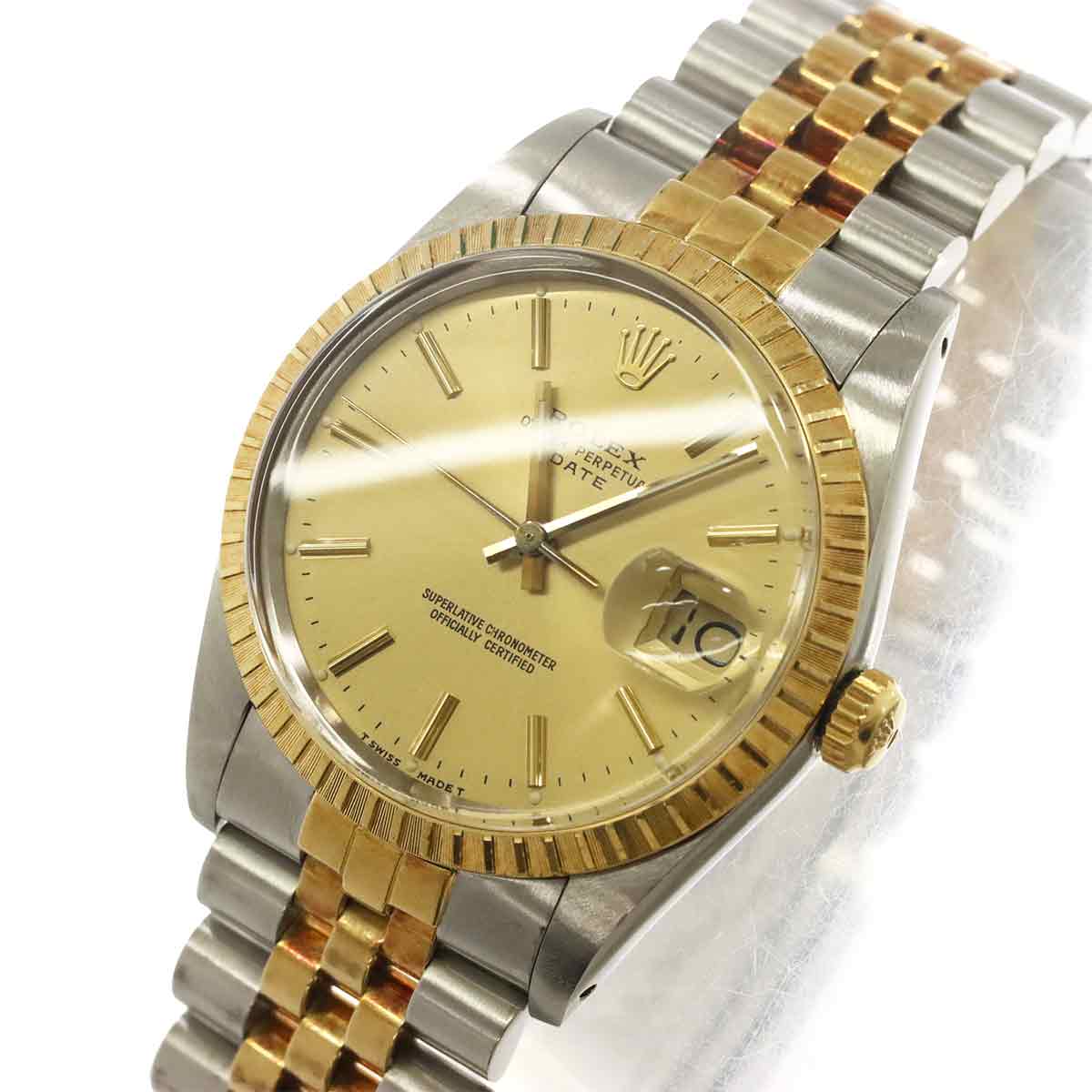 Oyster Perpetual Date 15053 Serial R 750 YG Automatic White Dial