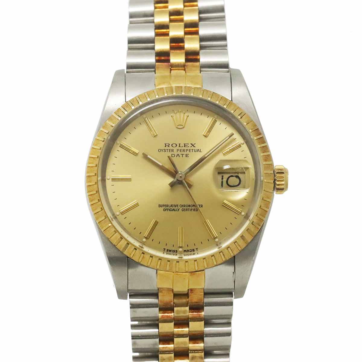 Oyster Perpetual Date 15053 Serial R 750 YG Automatic White Dial