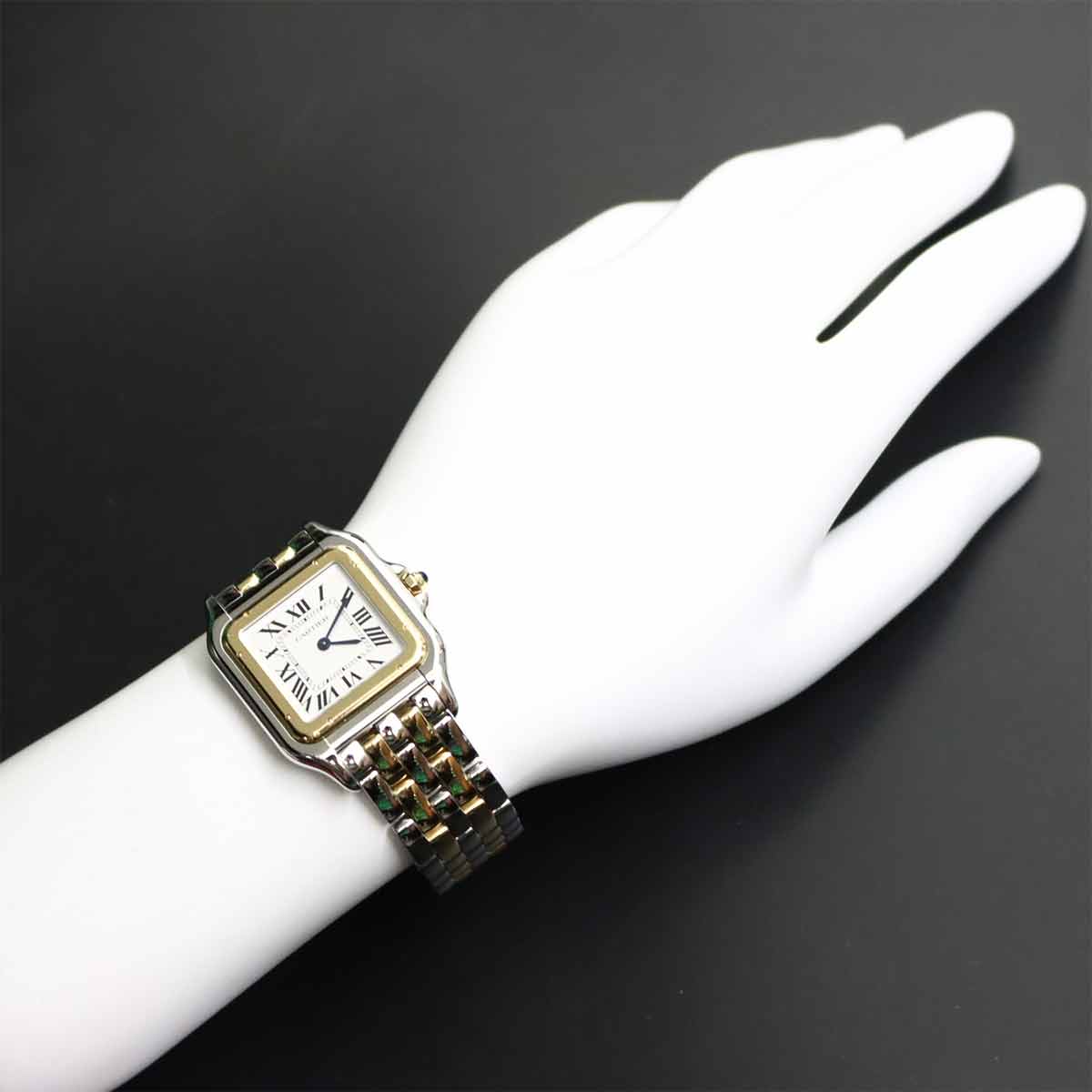Panthere LM W2PN0016 K18YG Quartz Silver Dial Mens Watch