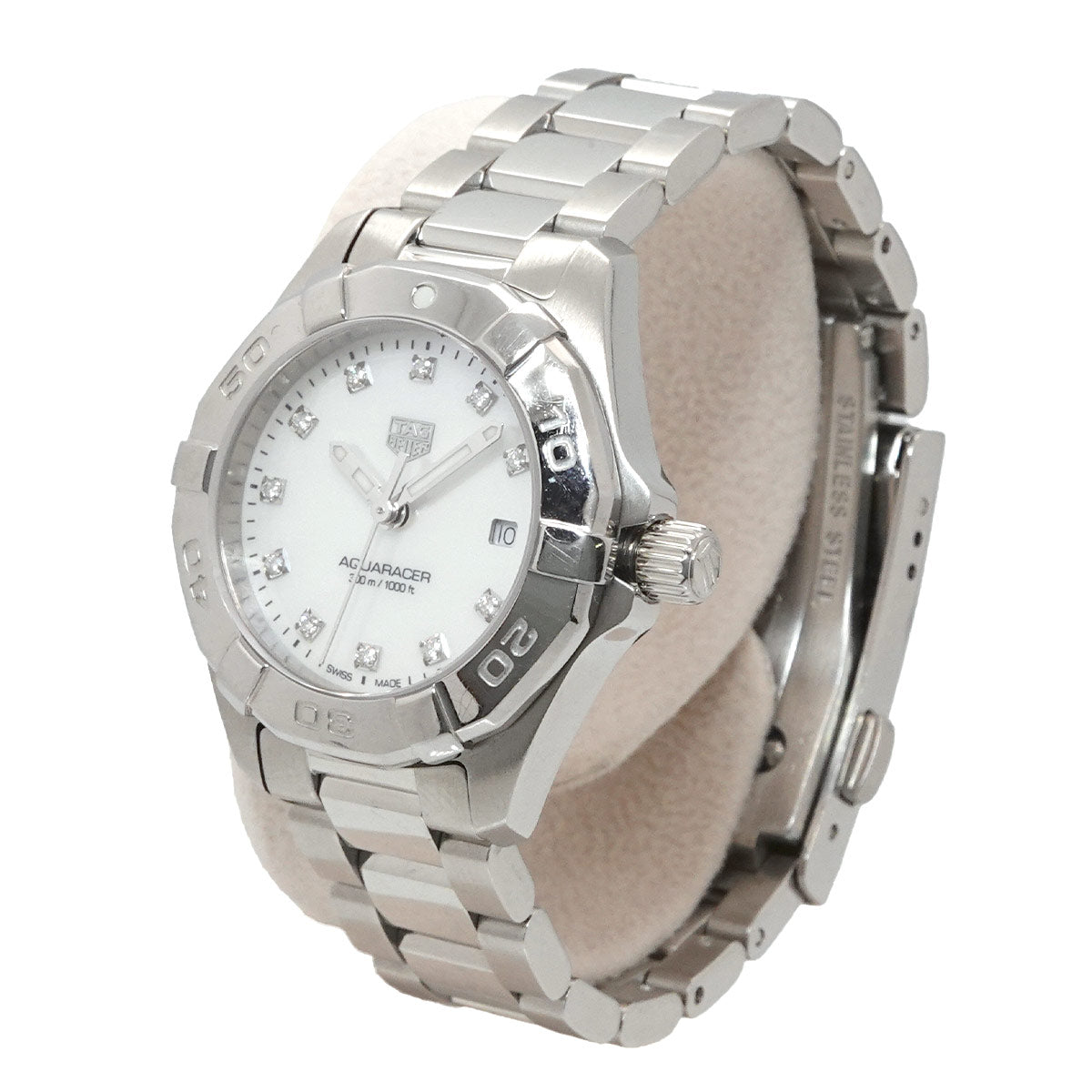 Aquaracer 300 WBD1414 Quartz 11P Diamond Date Ladies Watch