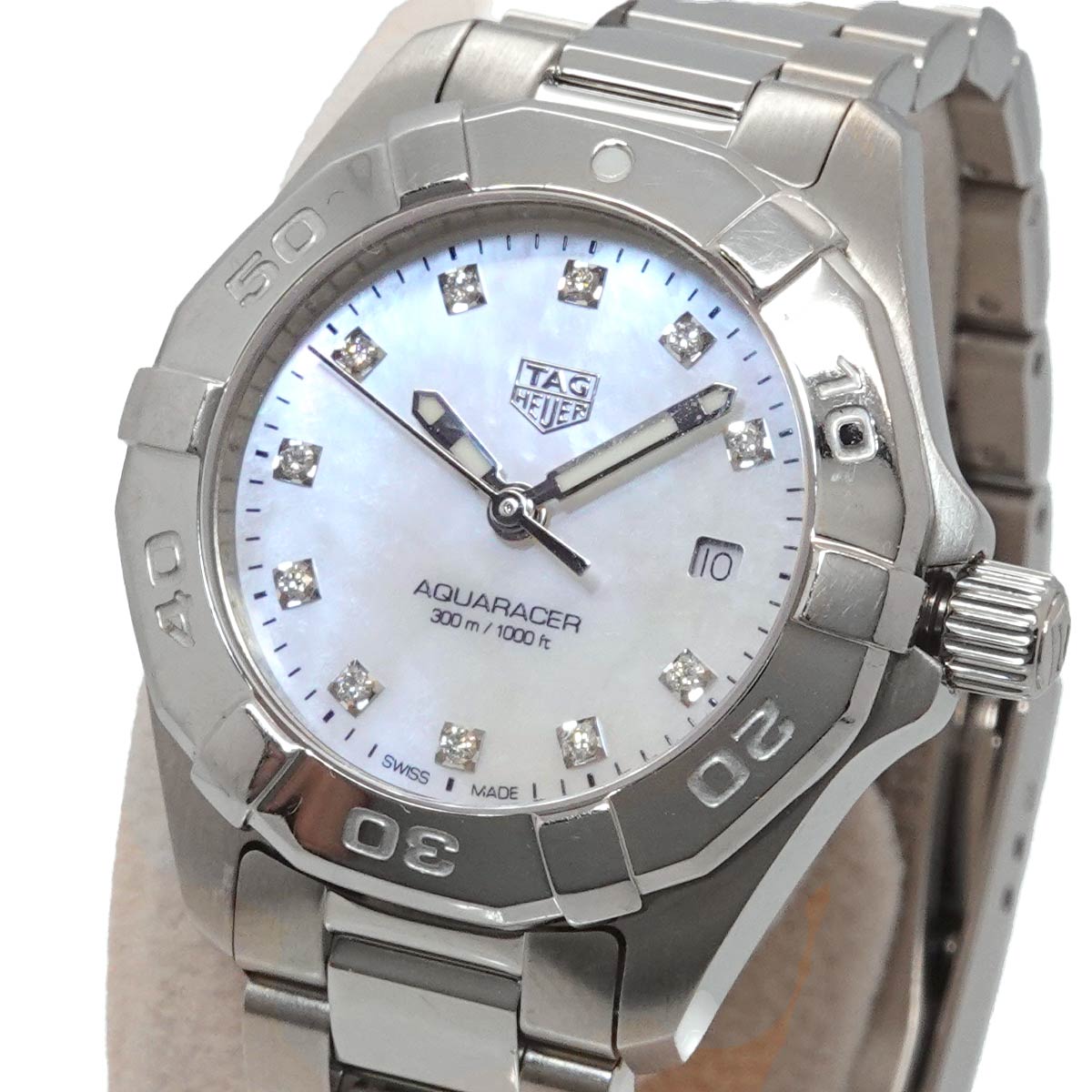 Aquaracer 300 WBD1414 Quartz 11P Diamond Date Ladies Watch