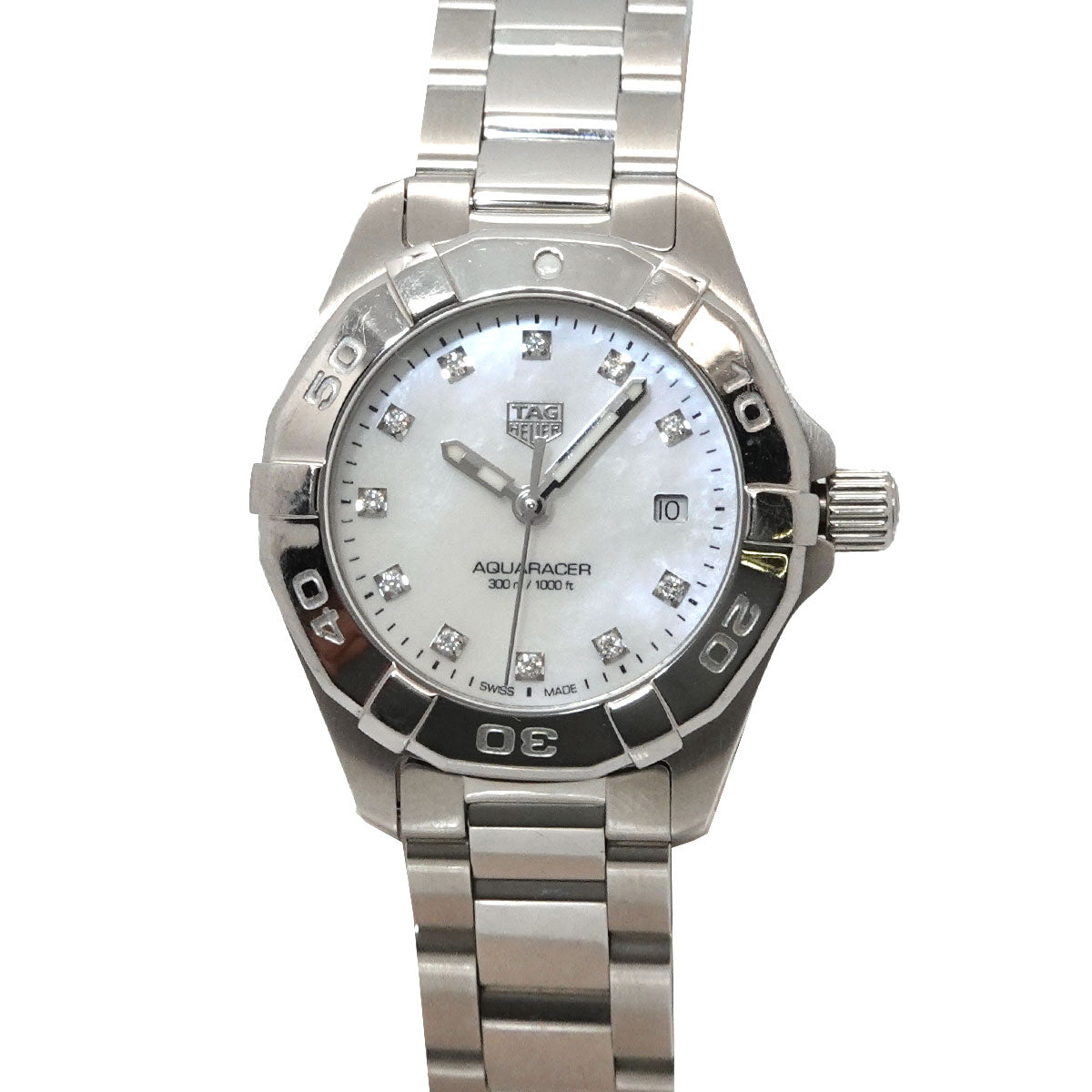 Aquaracer 300 WBD1414 Quartz 11P Diamond Date Ladies Watch