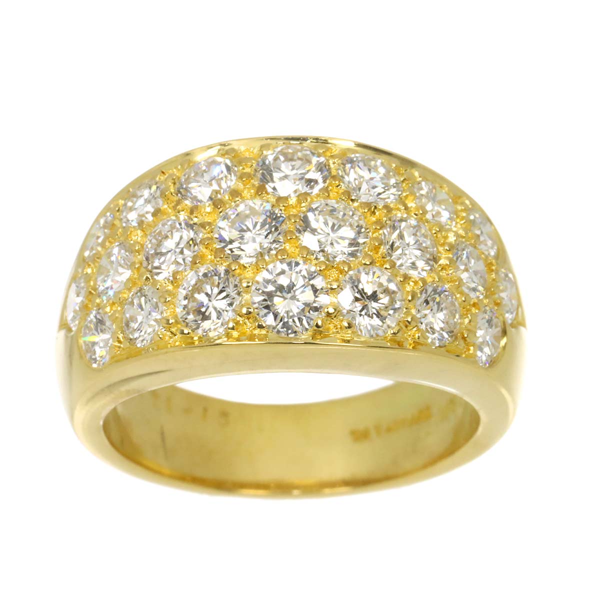 Diamond Ring 18K Yellow Gold 750 Size5.5-5.75(US)
