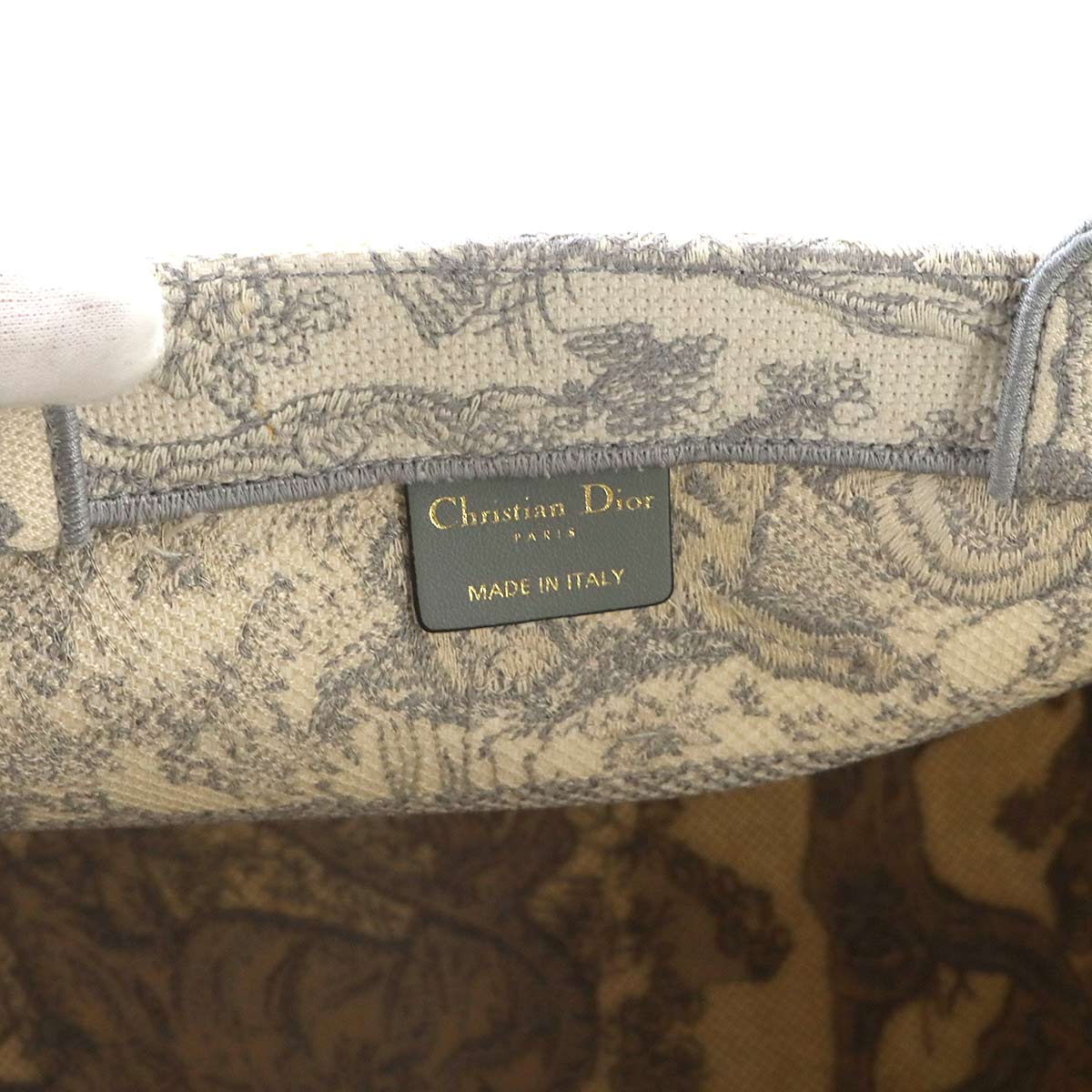 Toile de Jouy Book Tote Medium Bag Canvas Grey