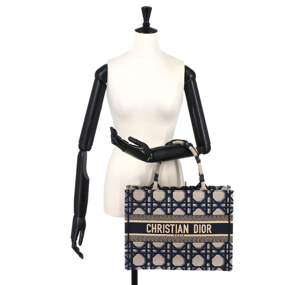 Macrocannage Book Tote Medium Bag Canvas Navy M1296ZZAU