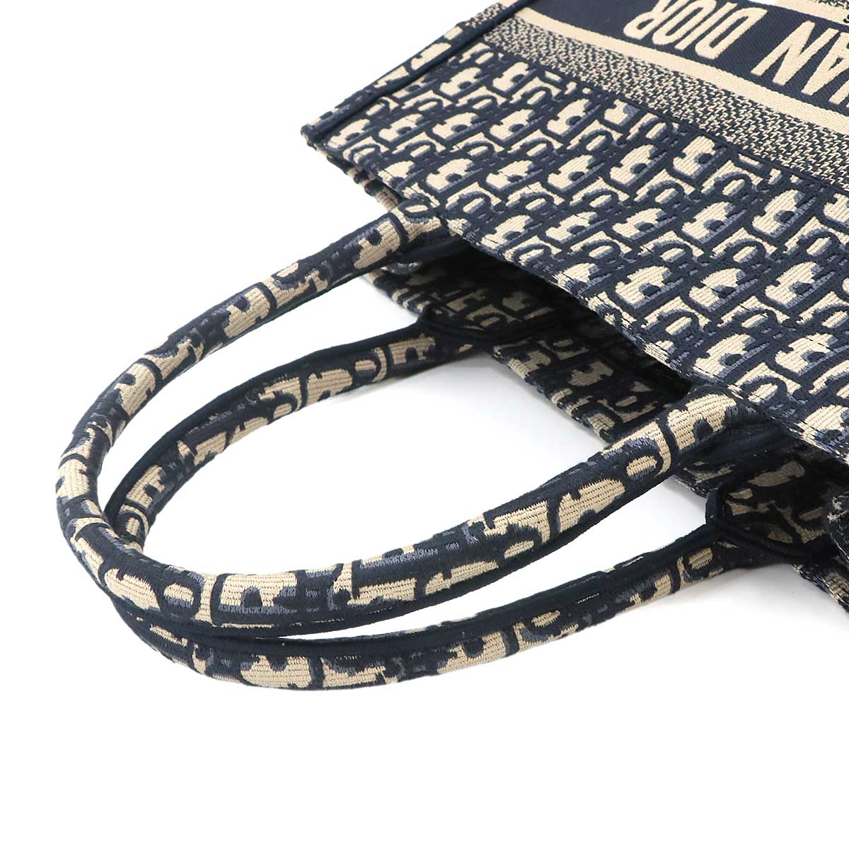 Oblique Book Tote Medium Bag Canvas Navy M1296ZRIW