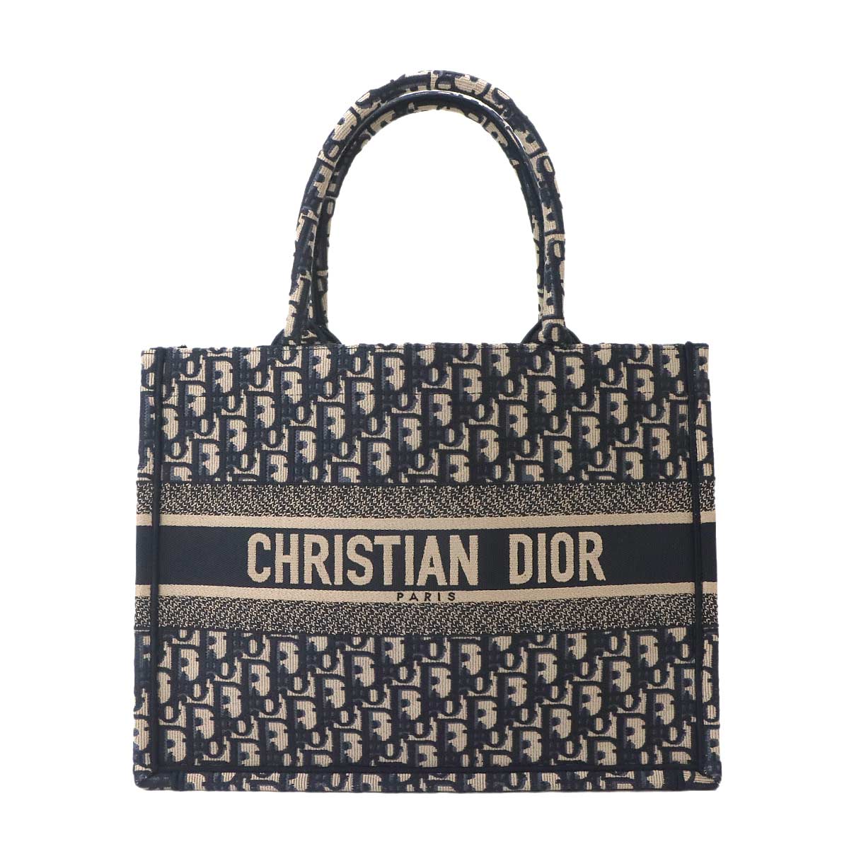 Oblique Book Tote Medium Bag Canvas Navy M1296ZRIW
